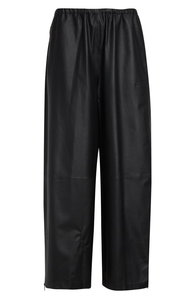 Alexander Wang Leather Track Pants, Main, color, Black