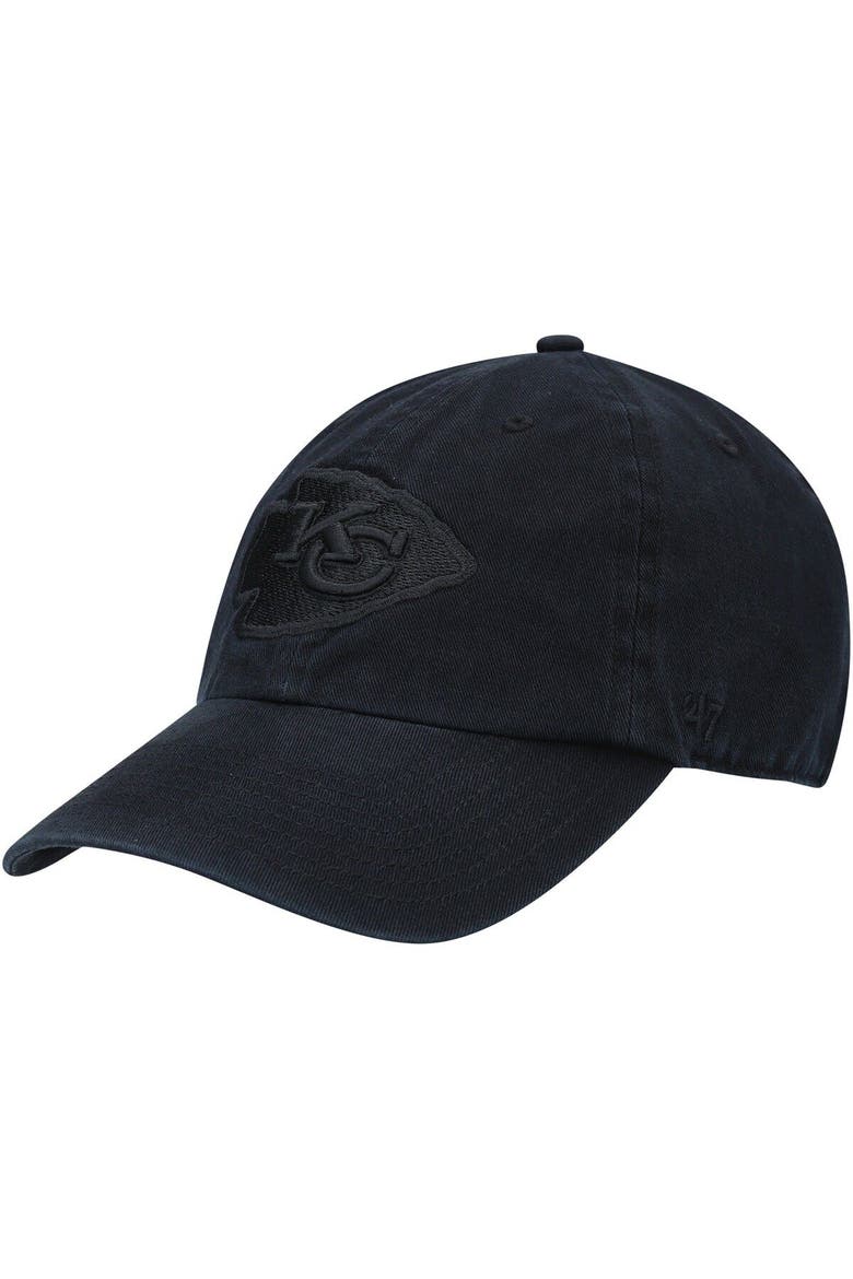 Men's '47 Black Kansas City Chiefs Team Tonal Clean Up Adjustable Hat, Main, color, Black