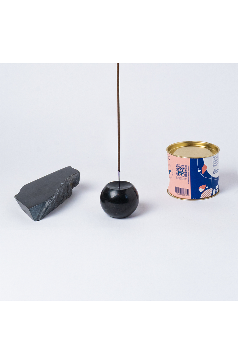 DAR PROYECTOS Gemstone Sphere Incense Holder, Alternate, color, Black