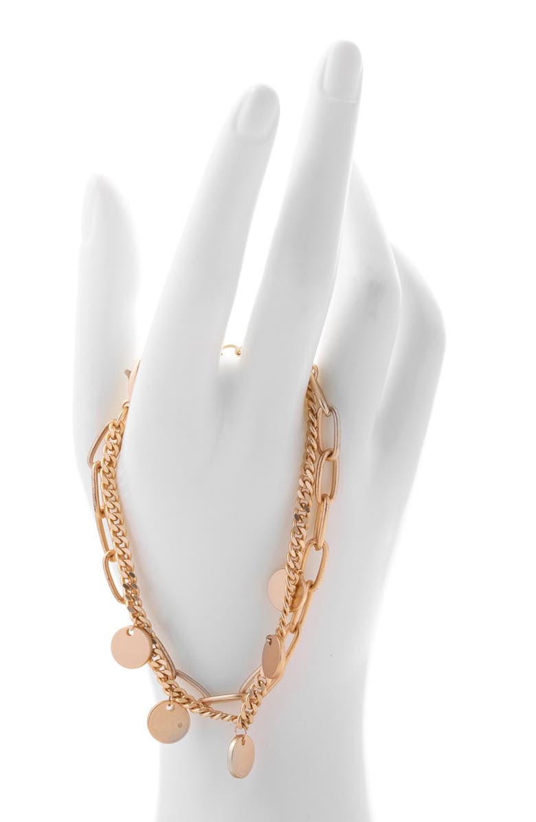 SAACHI Disc Charm Layered Chain Bracelet, Alternate, color, 