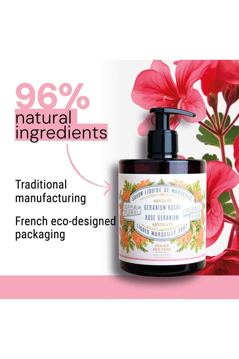 Rose Geranium Liquid Marseille Soap, Alternate, color, Red