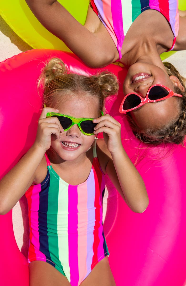 Shade Critters Stripe One-Piece Swimsuit with Fringe Skirt, Alternate, color, 