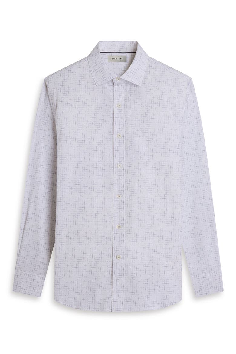 Axel Shaped Fit Crosshatch Print Cotton Button-Up Shirt, Alternate, color, ORCHID