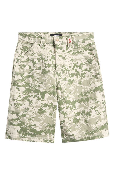 Pixel Camo Cotton Canvas Shorts