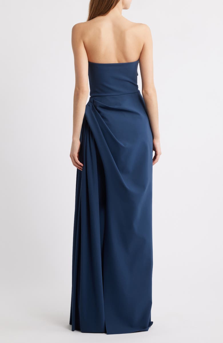 Chiara Boni La Petite Robe Dotai Strapless Gown, Alternate, color, Arctic Blue