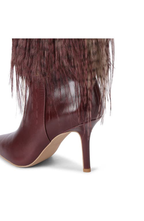 Kurt Geiger London Kensington Faux Fur Boot In Red