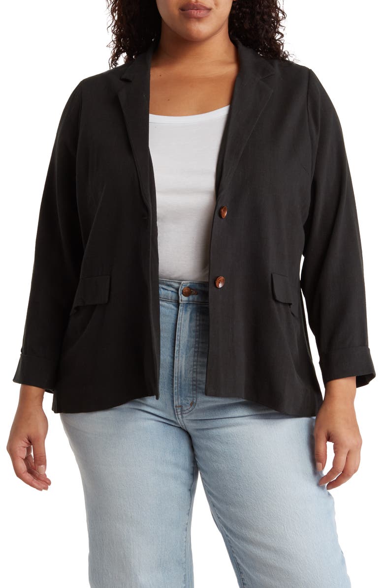 Bobeau Two Button Notch Lapel Blazer, Main, color, 