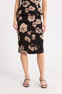 T Tahari Leopard Print Ponte Knit Pencil Skirt