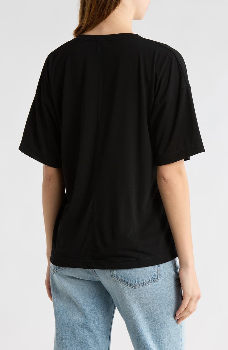 Topshop Slouchy V-Neck T-Shirt, Alternate, color, Black