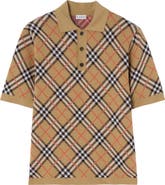 Burberry Check Cotton Blend Polo Shirt