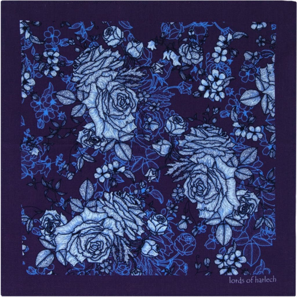 Lords Of Harlech Hudson Merino Wool Handkerchief Pocket Square In Brown