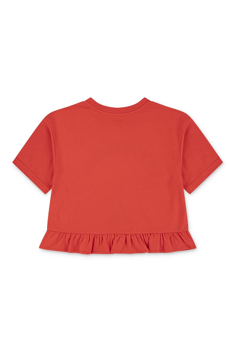 Kids' Peplum Graphic T-Shirt, Alternate, color, POPPY RED
