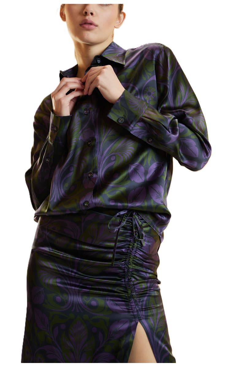 Cynthia Rowley Collectible Silk Shirt, Alternate, color, Purple Multi