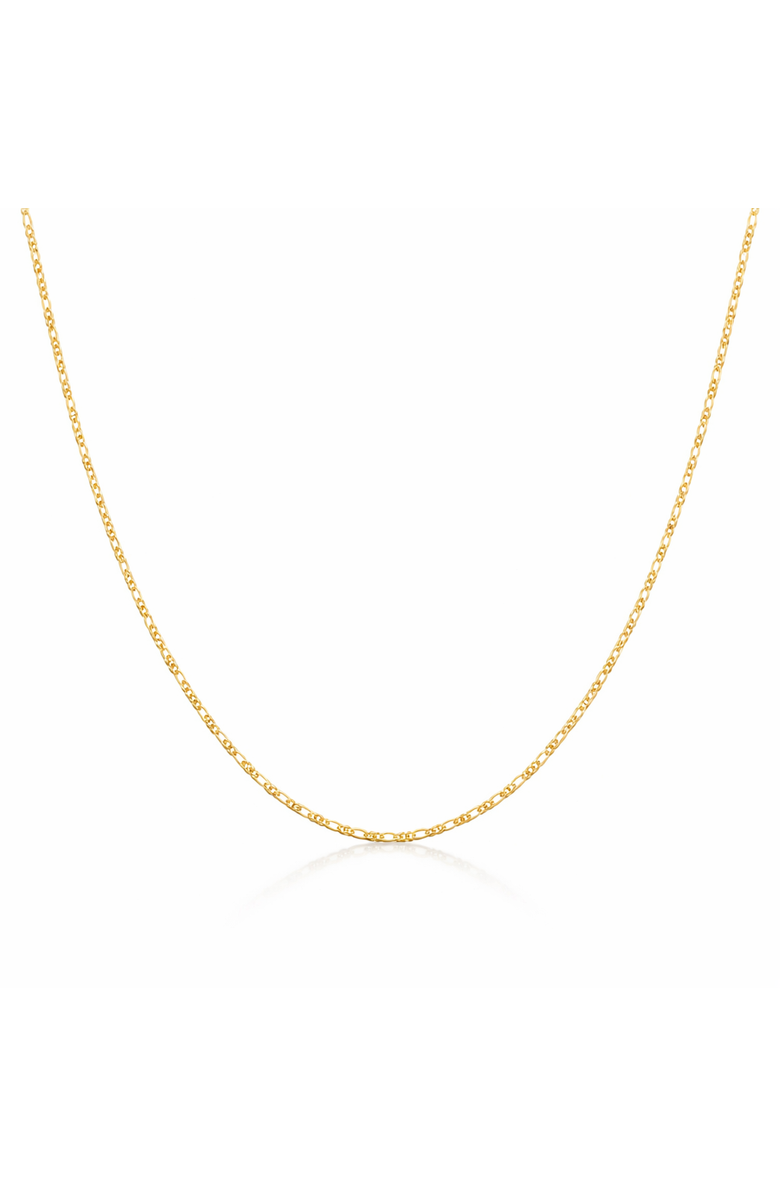 Donatello Gian Gold-Plated Sterling Silver Thin Figaro Necklace, Main, color, Gold
