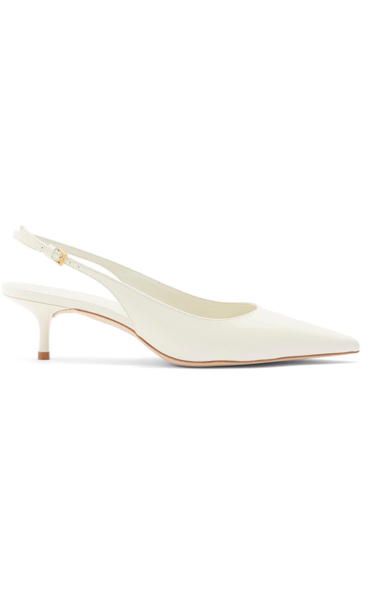 Reformation Wrenley Pointed Toe Slingback Pump, Alternate, color, White Patent