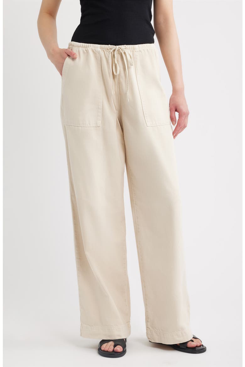 Claire Cotton Blend Wide Leg Pants, Main, color, SAND