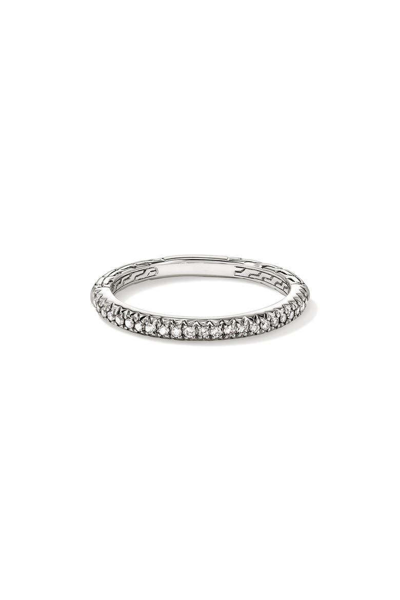 JH Essentials Pavé Band Ring, Diamonds, 2mm, Main, color, SILVER