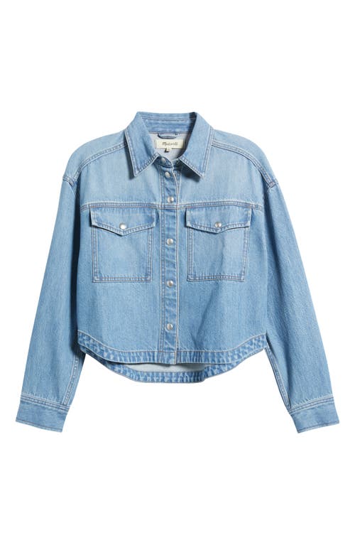 Madewell Airy Denim Crop Shirt In Blue