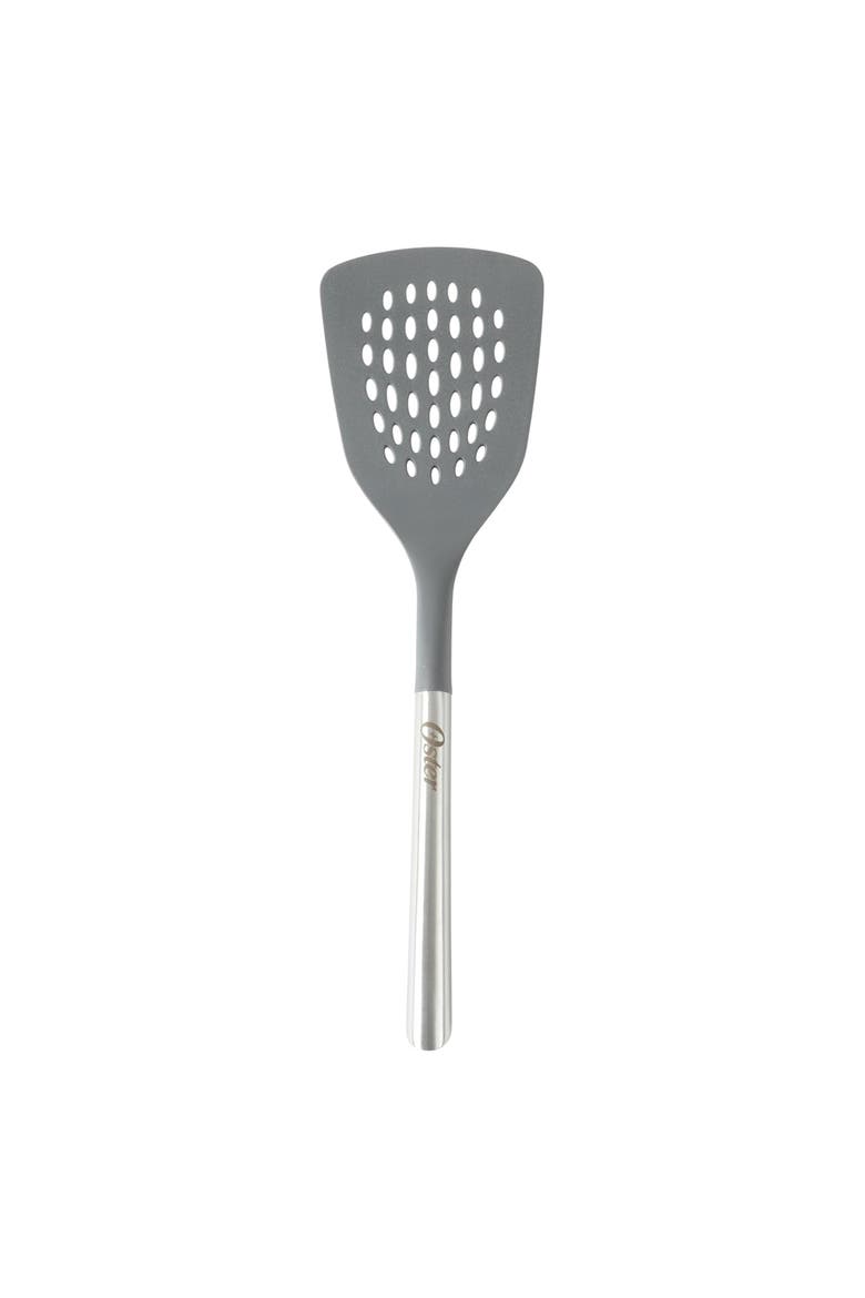 13 Inch Nylon Slotted Turner Stainless Steel Handle, Main, color, Silver