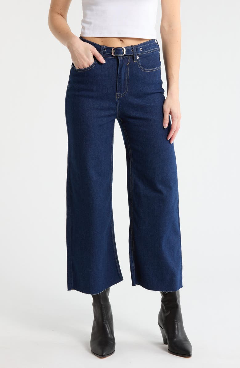 Vigoss Dylan Belted Wide Leg Jeans, Main, color, Rinse