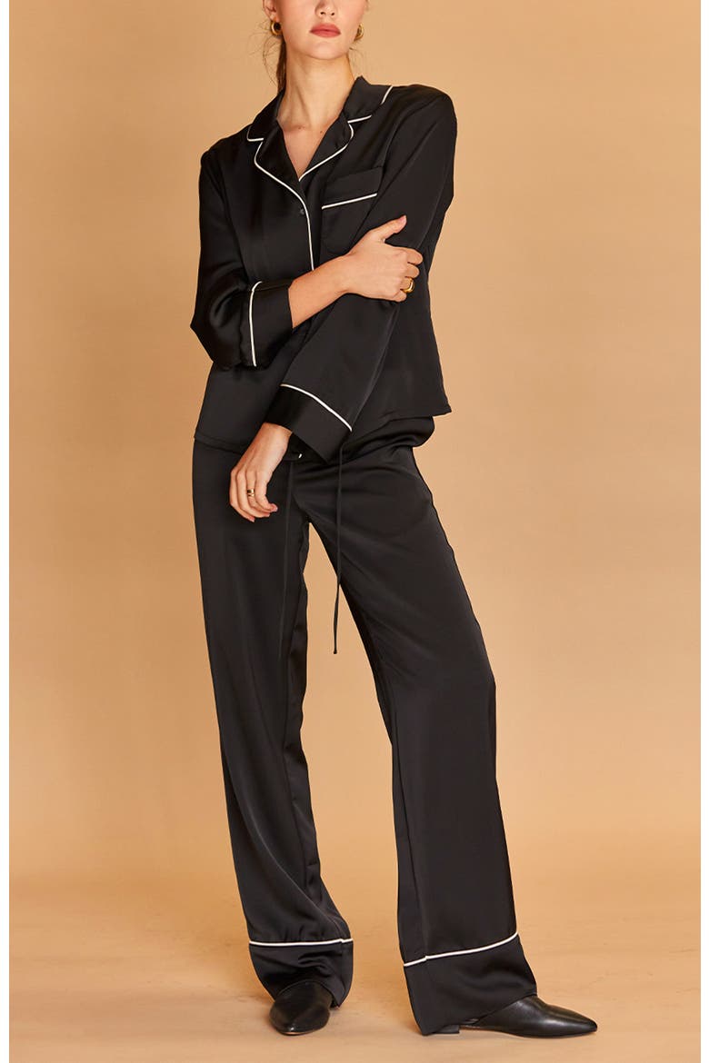 Pajama-Style Pants, Alternate, color, Black