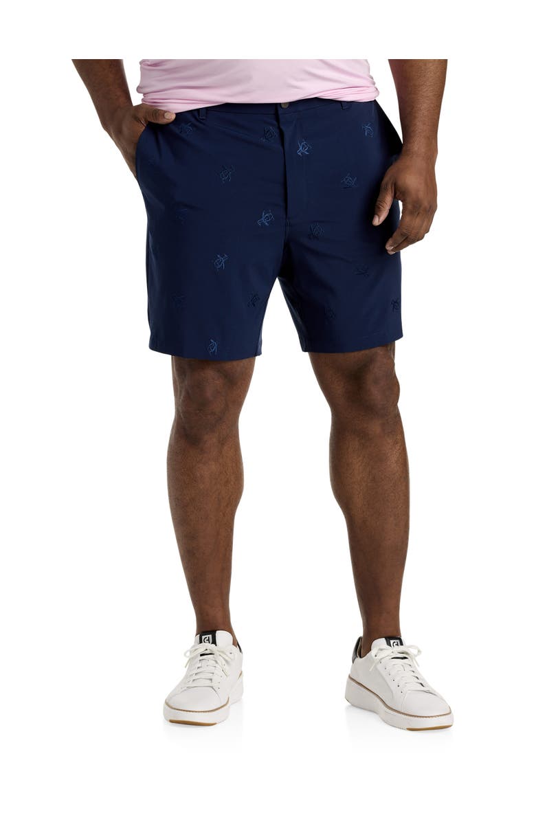Original Penguin Big & Tall Space Dyed Embroidered Shorts, Main, color, Black Iris
