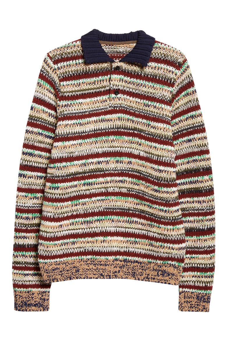 Mix Knit Polo Sweater, Alternate, color, BEIGE MULTI