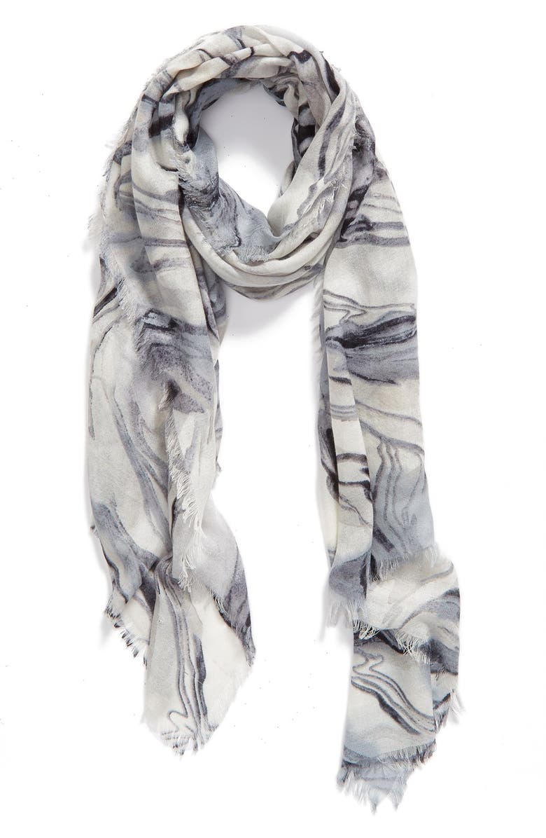 Nordstrom Marbleized Cashmere & Silk Scarf, Main, color,