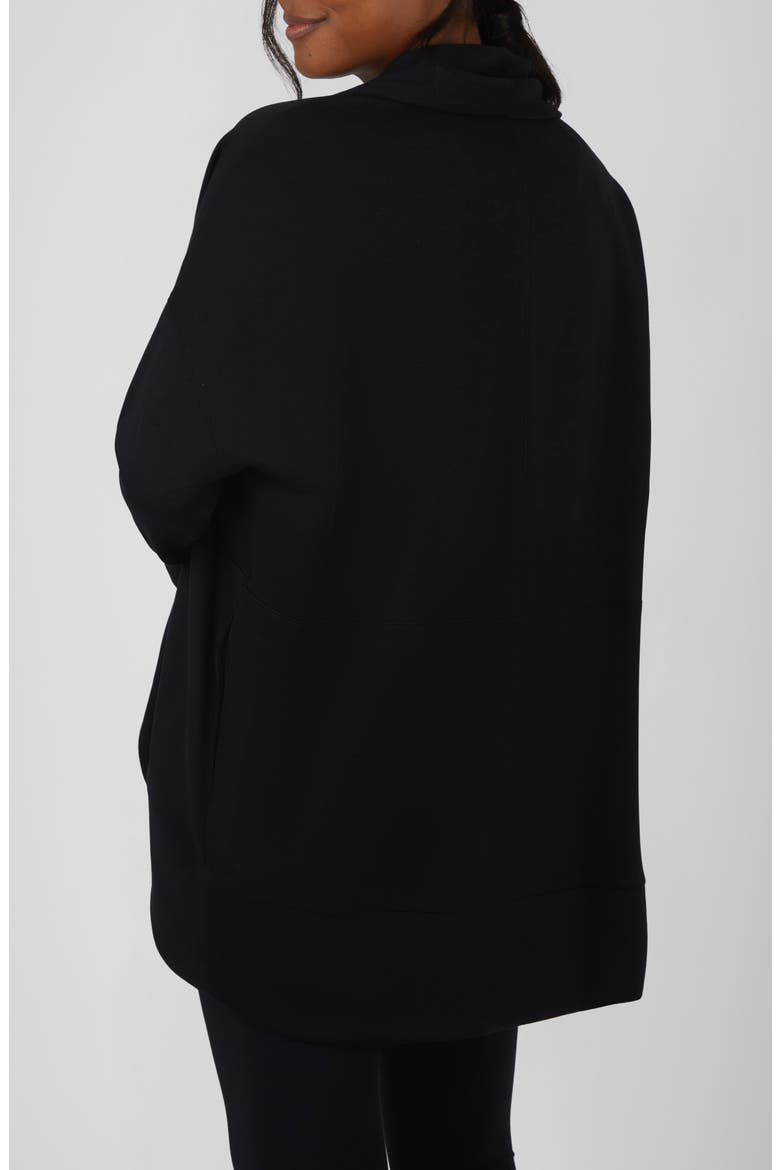 London Open Front Scuba Knit Cardigan, Alternate, color, BLACK