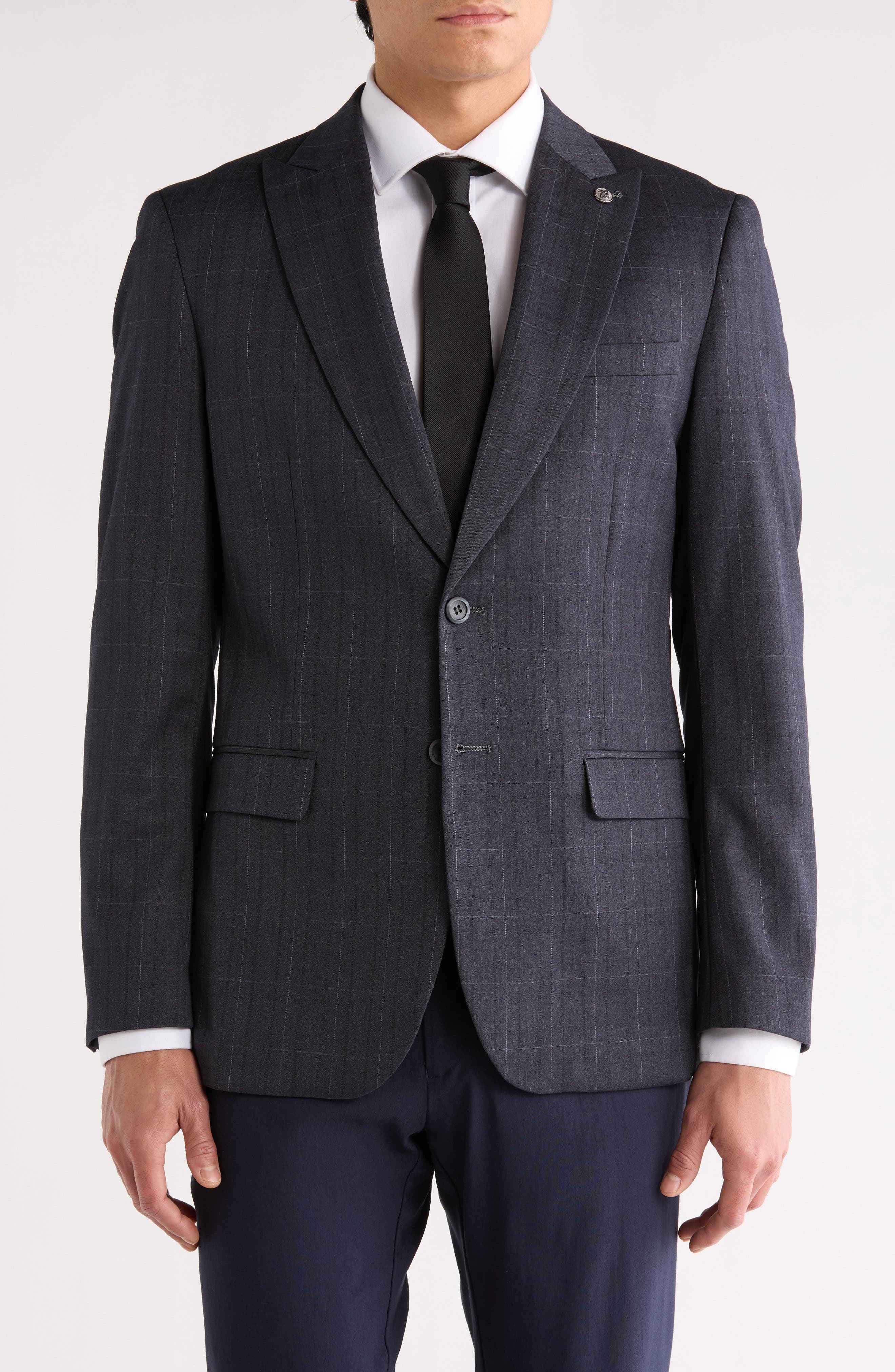Tahari Slim Fit Plaid Blazer