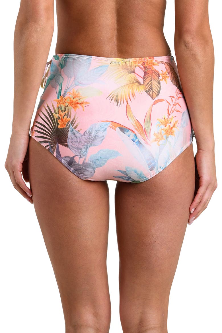 Colorful Palm Linda Skirted Bikini Bottoms, Alternate, color, PINK MULTI