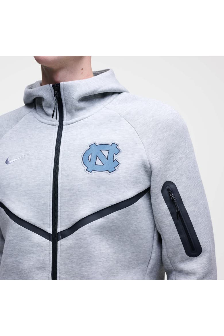 Men's Nike Heather Gray North Carolina Tar Heels Tech Fleece Full-Zip Windrunner Hoodie, Alternate, color, Heather Gray