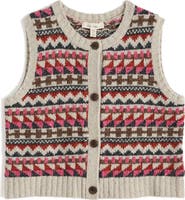 Seasalt Cornwall Dawson Pick Fair Isle Merino Wool Blend Sweater Vest