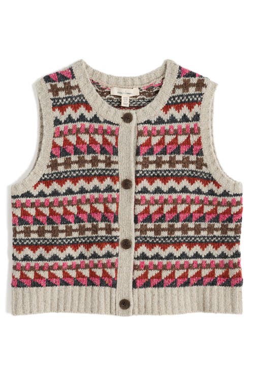 Seasalt Cornwall Dawson Pick Fair Isle Merino Wool Blend Sweater Vest In White