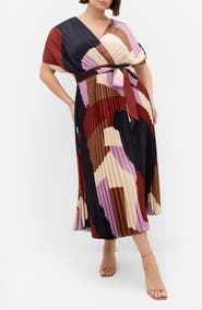 City Chic Hailey Abstract Print Midi Dress