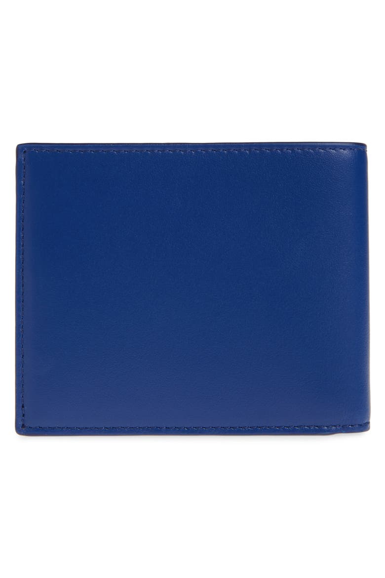 Bookish Logo Leather Bifold Wallet, Alternate, color, BLUE - RED