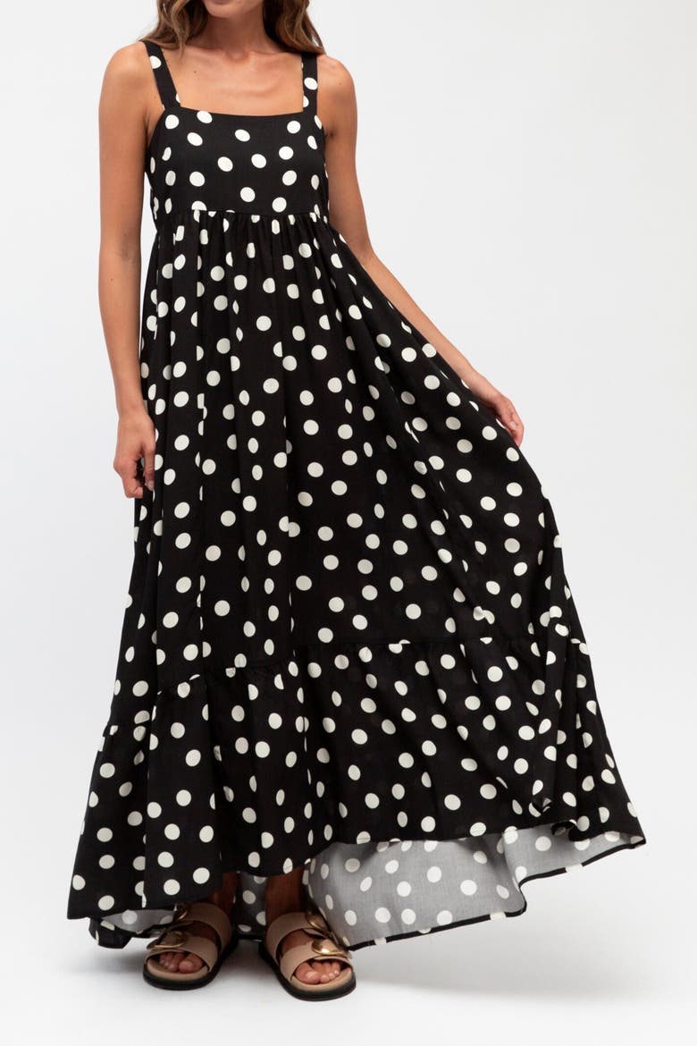 Spoty Maxi Dress, Main, color, Black