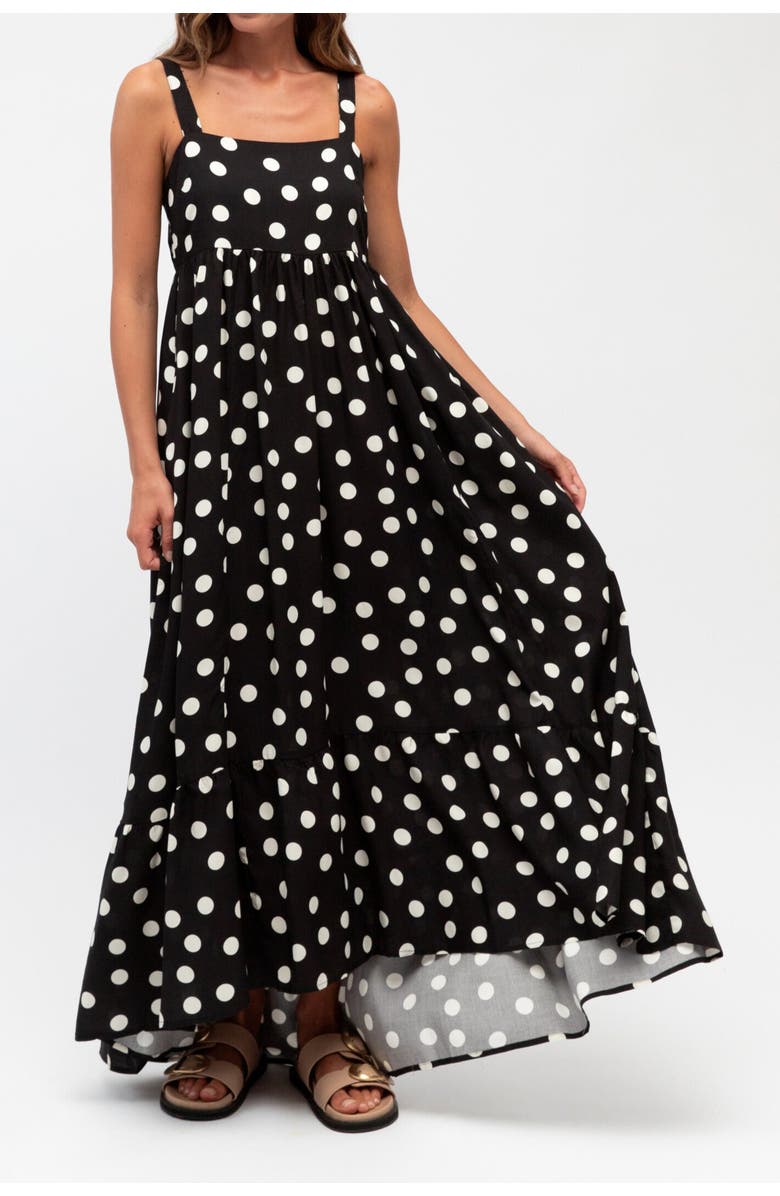 Studibaker Hawk Spoty Maxi Dress, Main, color, Black