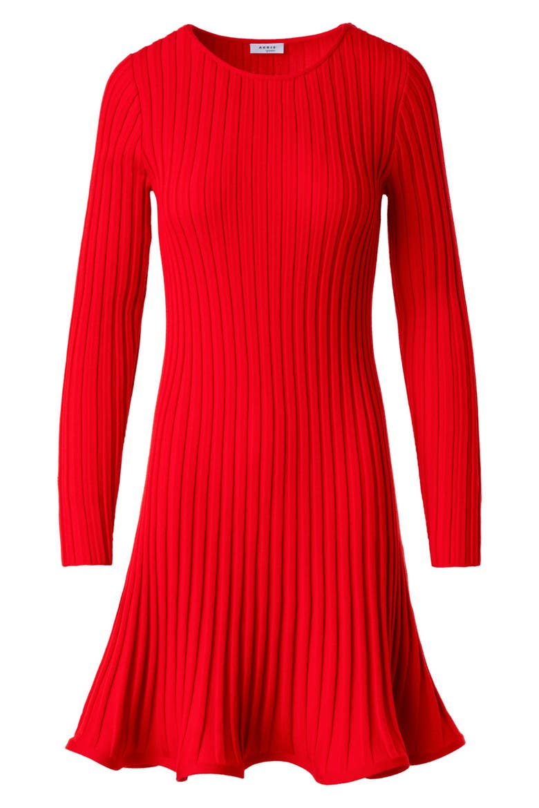 Long Sleeve Ribbed Sweater Dress, Alternate, color, VERMILLION