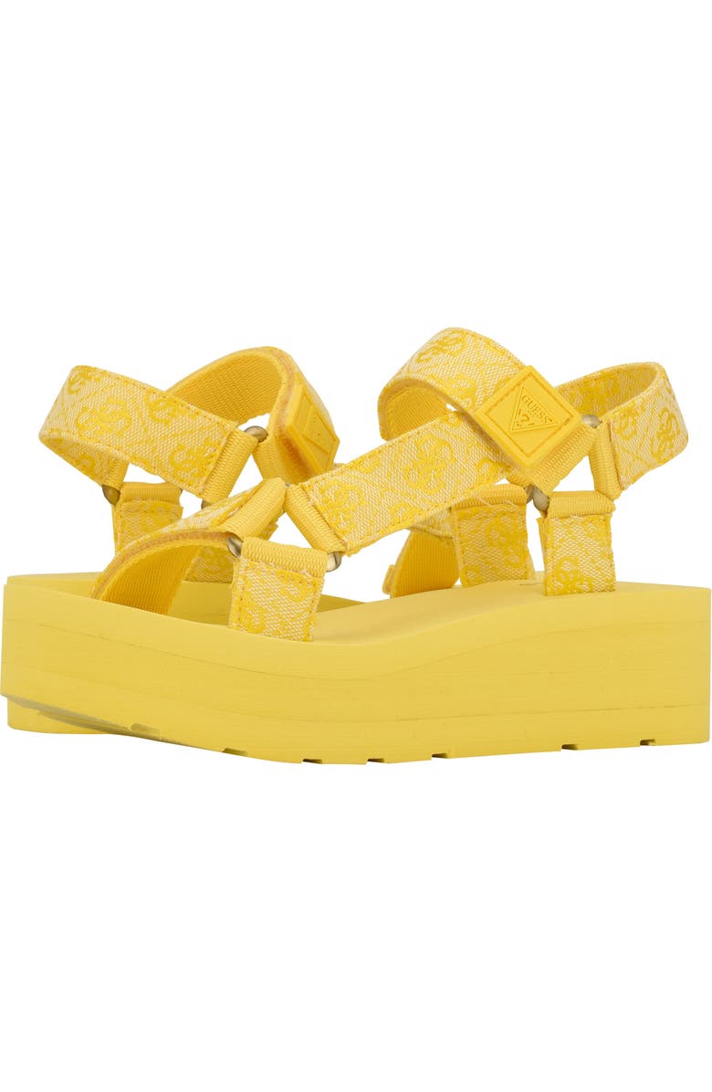 GUESS Avin Platform Sandal, Alternate, color, Yellow