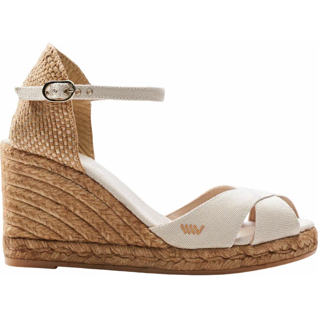 VISCATA Aiguablava Canvas Espadrille Sandal Wedges in Beige  product