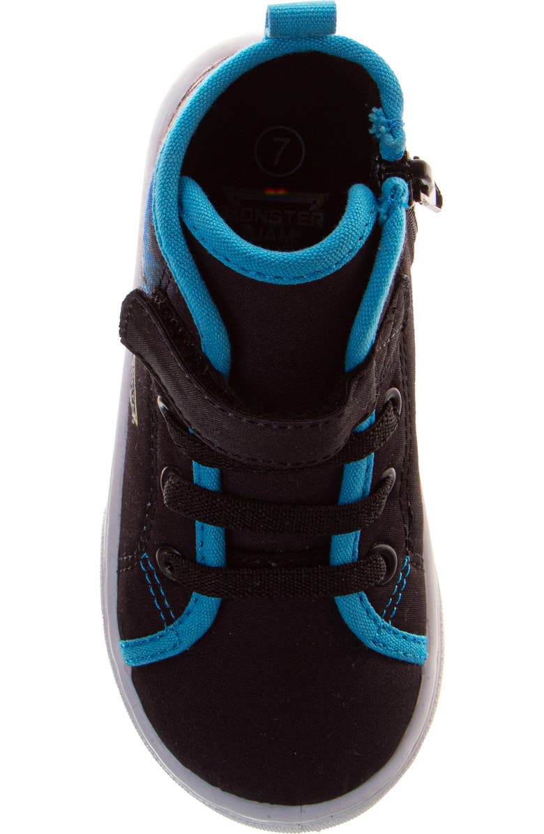 JOSMO Kids' Monster Jam High Top Sneaker, Alternate, color, Black/Blue