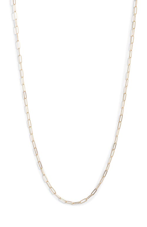Anzie Mini Paper Clip Link Chain Necklace in Yellow Gold 