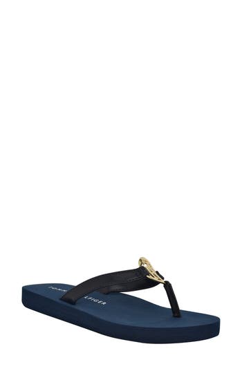 Tommy Hilfiger Crelina Thong Sandal In Blue