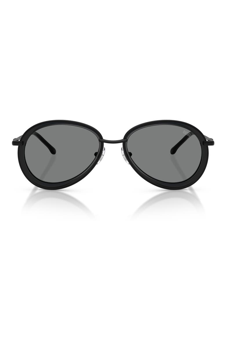 DL1016 54mm Oval Sunglasses, Main, color, MATTE BLACK / DARK GREY