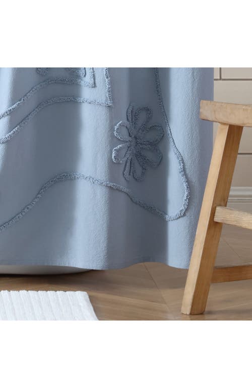 Peri Home Retro Scroll Shower Curtain In Blue