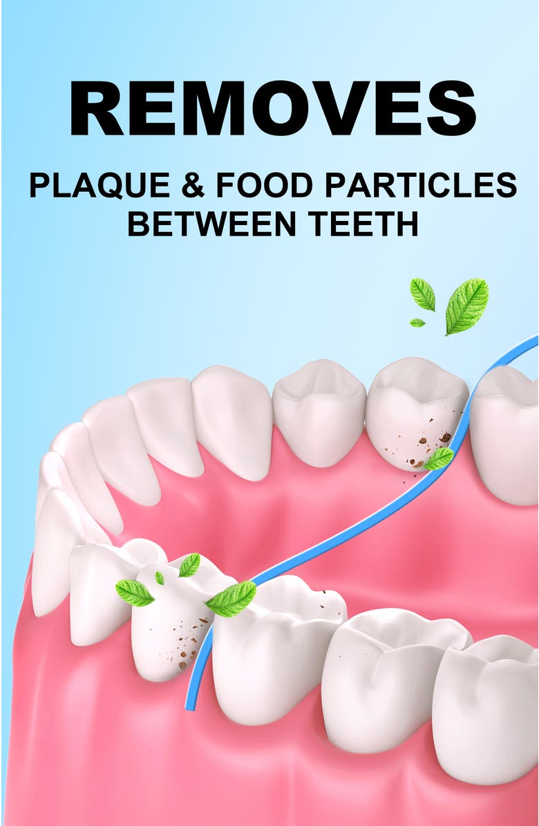 MySmile Woven Dental Floss with Coconut Oil, Effective Plaque Removal, Mint Flavor, Alternate, color, Blue