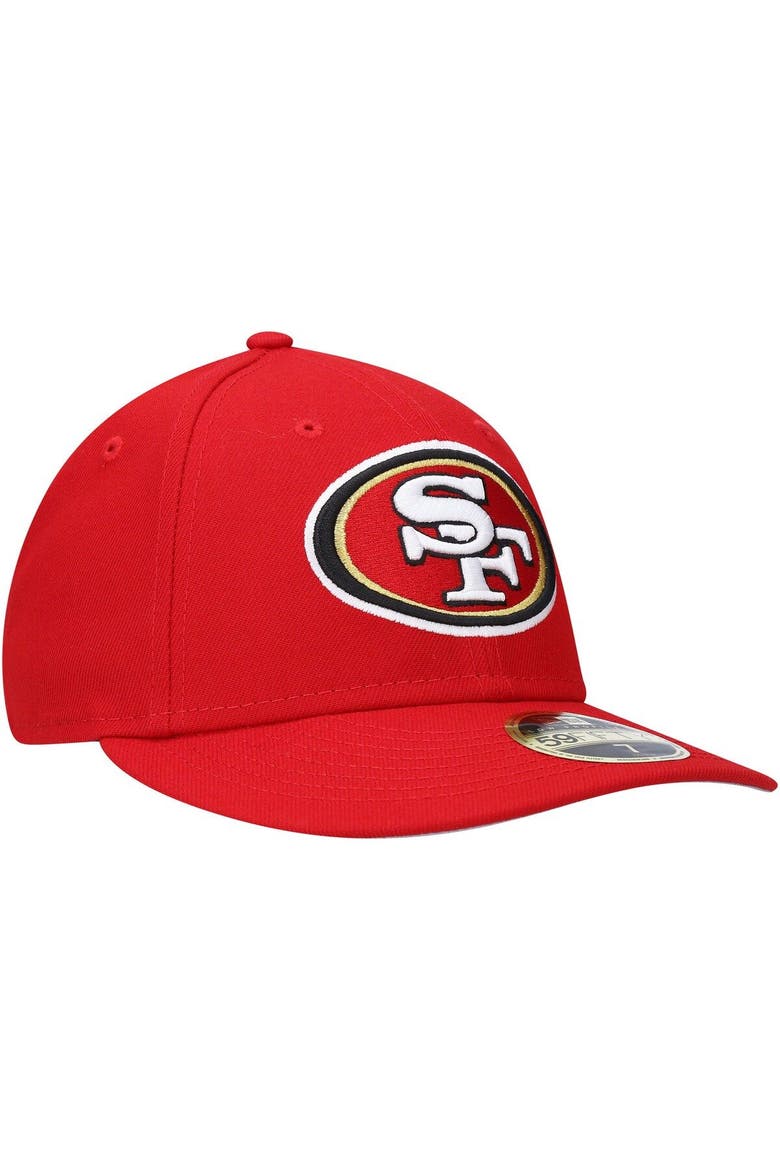 Men's New Era Scarlet San Francisco 49ers Omaha Low Profile 59FIFTY Fitted Hat, Alternate, color, Scarlet