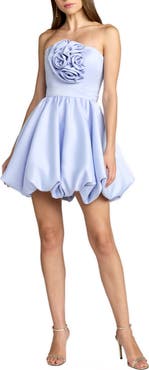 Mac Duggal Strapless Bubble Hem Mini Dress