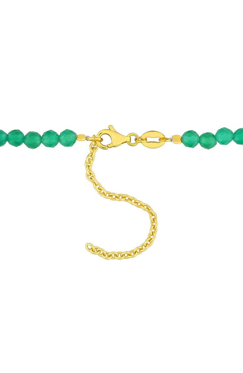 DELMAR Beaded Green Onyx Bracelet & Necklace Set, Alternate, color, Green